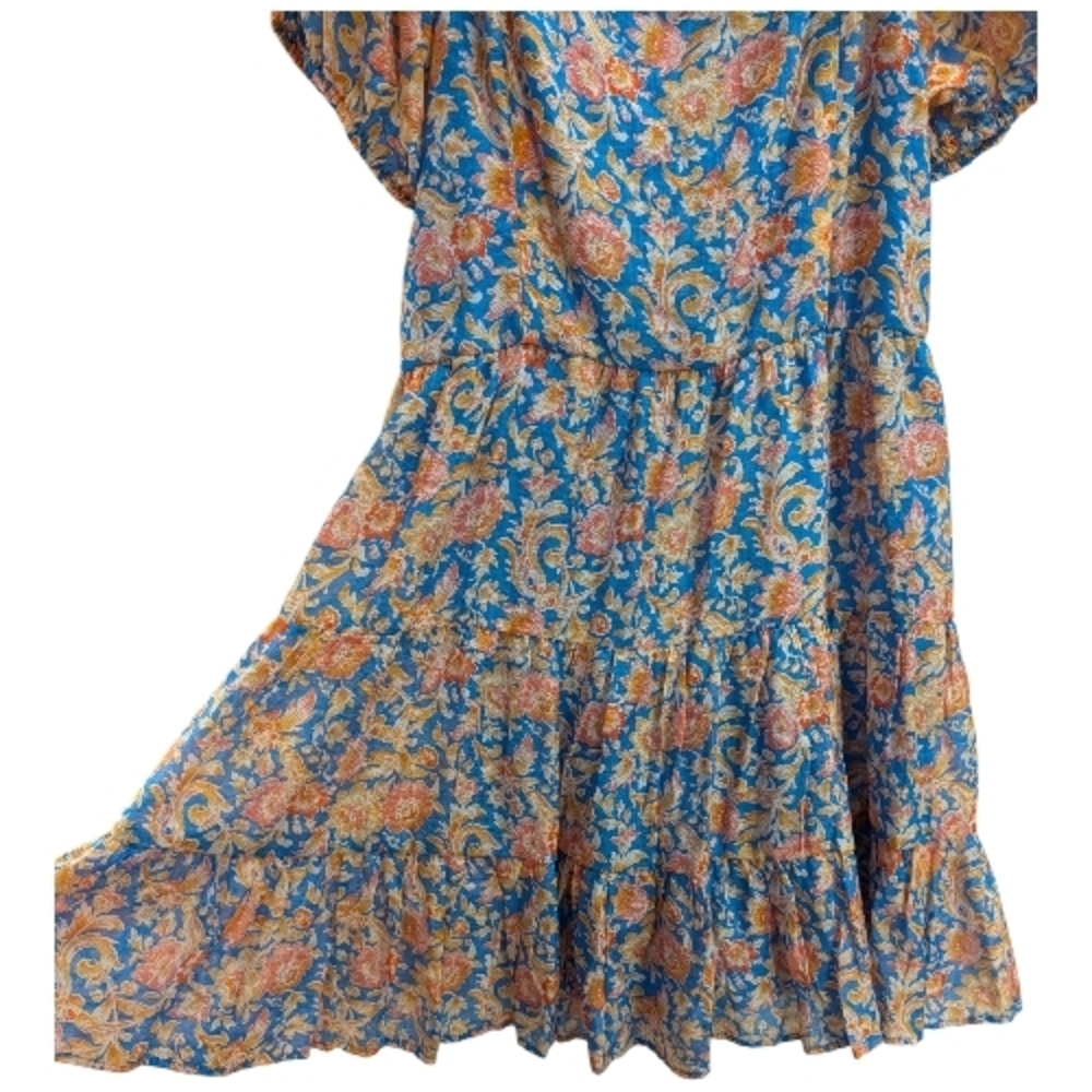 1. State Blue and Orange Floral Mini Dress - Picture 6 of 10